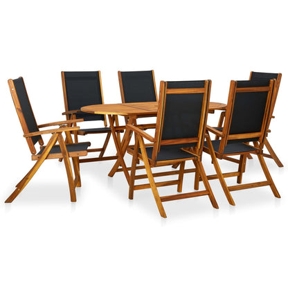 Ensemble À Manger De Jardin 9Pcs Bois D'acacia Solide Textilène