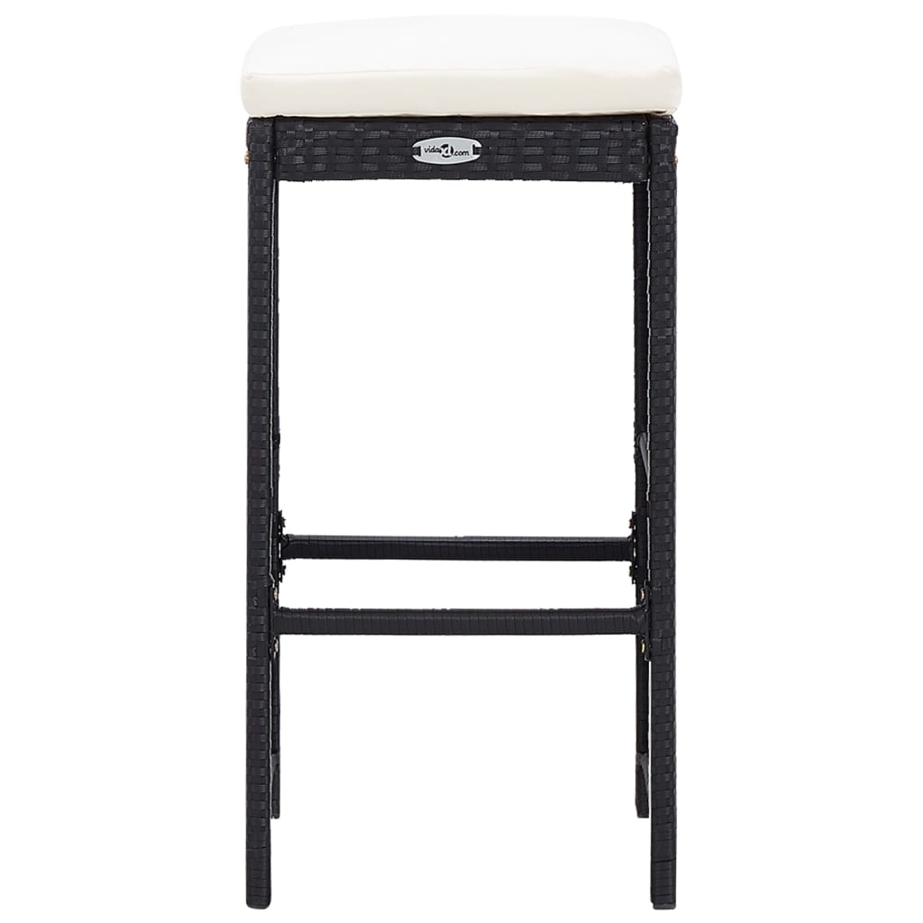 Ensemble De Bar D'extérieur 5 Pcs Résine Tressée Et Verre Noir