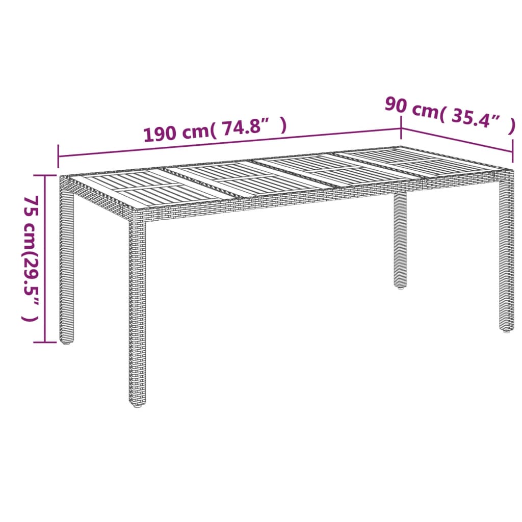 Table De Jardin Résine Tressée Noir
