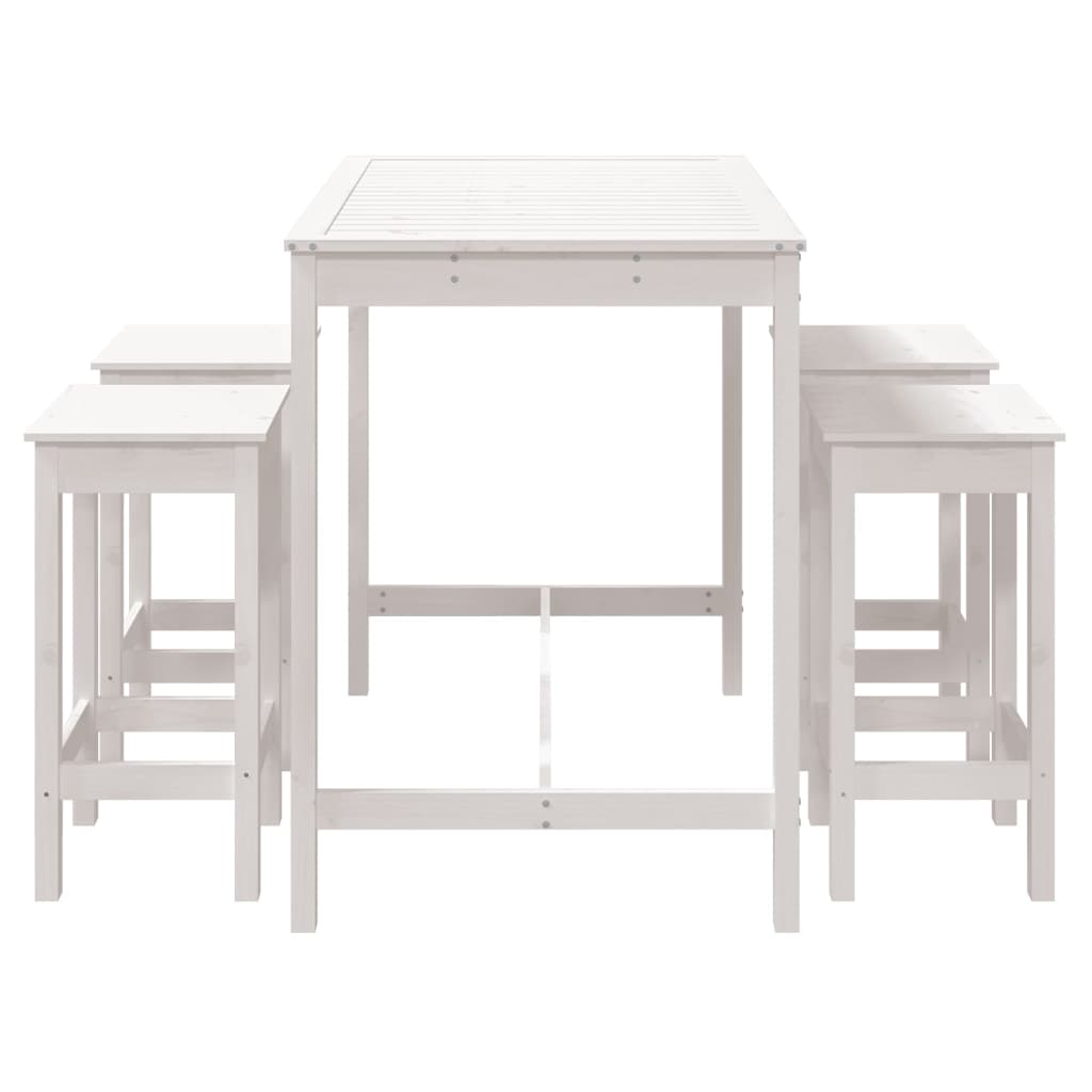Ensemble De Bar De Jardin 5 Pcs Bois Massif De Pin