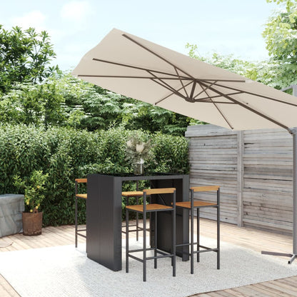 Ensemble De Bar Jardin 9 Pcs Poly Rotin/Bois Massif Acacia