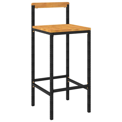 Ensemble De Bar Jardin 9 Pcs Poly Rotin/Bois Massif Acacia