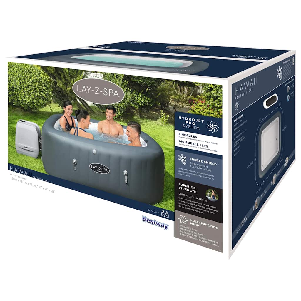 Bestway Cuve Thermale Gonflable Lay-Z-Spa Hawaii Hydrojet Pro