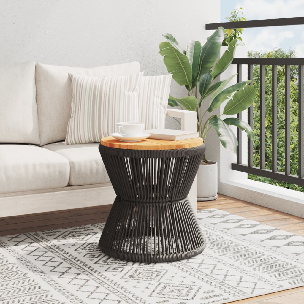 Table Basse Avec Base En Fil De Fer Noir Bois D'acacia Massif