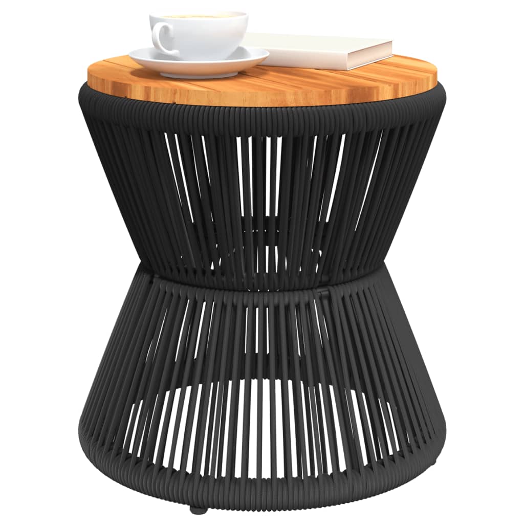 Table Basse Avec Base En Fil De Fer Noir Bois D'acacia Massif