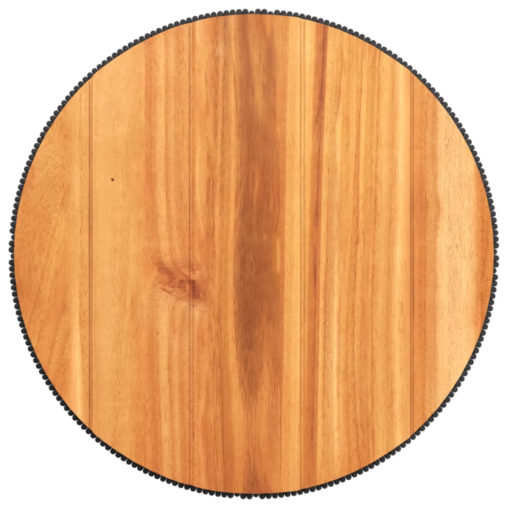 Table Basse Avec Base En Fil De Fer Noir Bois D'acacia Massif