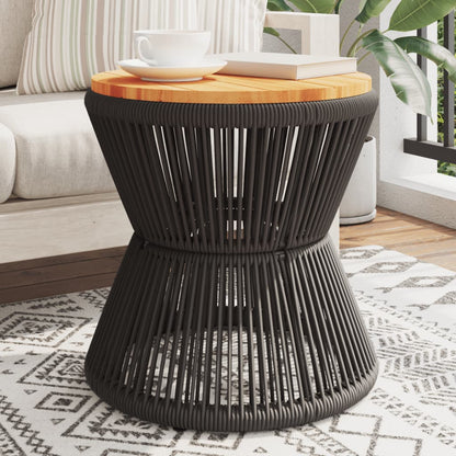 Table Basse Avec Base En Fil De Fer Noir Bois D'acacia Massif