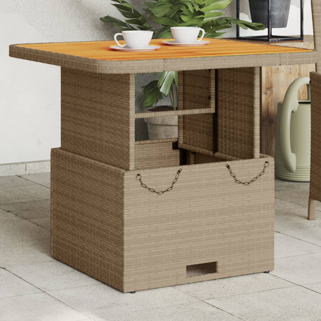 Table De Jardin Résine Tressée Bois D'acacia