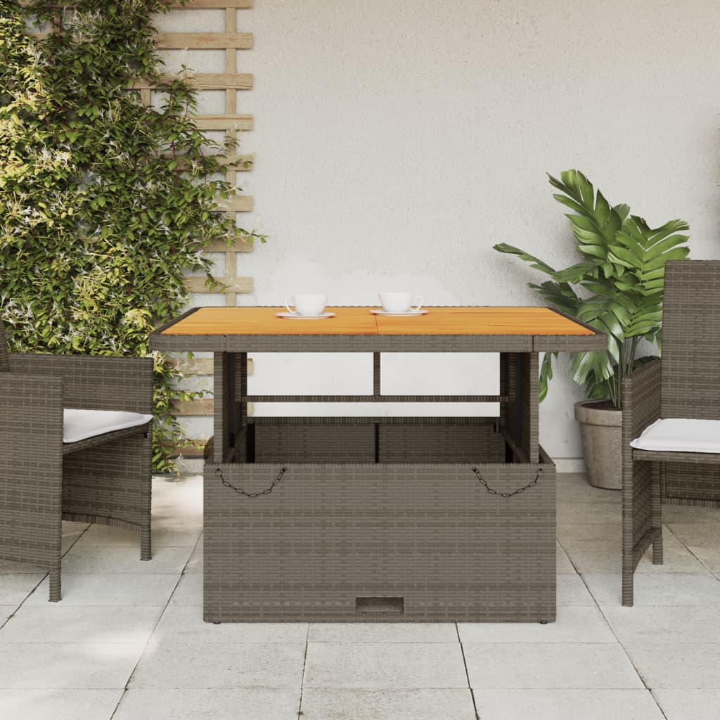 Table De Jardin Résine Tressée Bois D'acacia