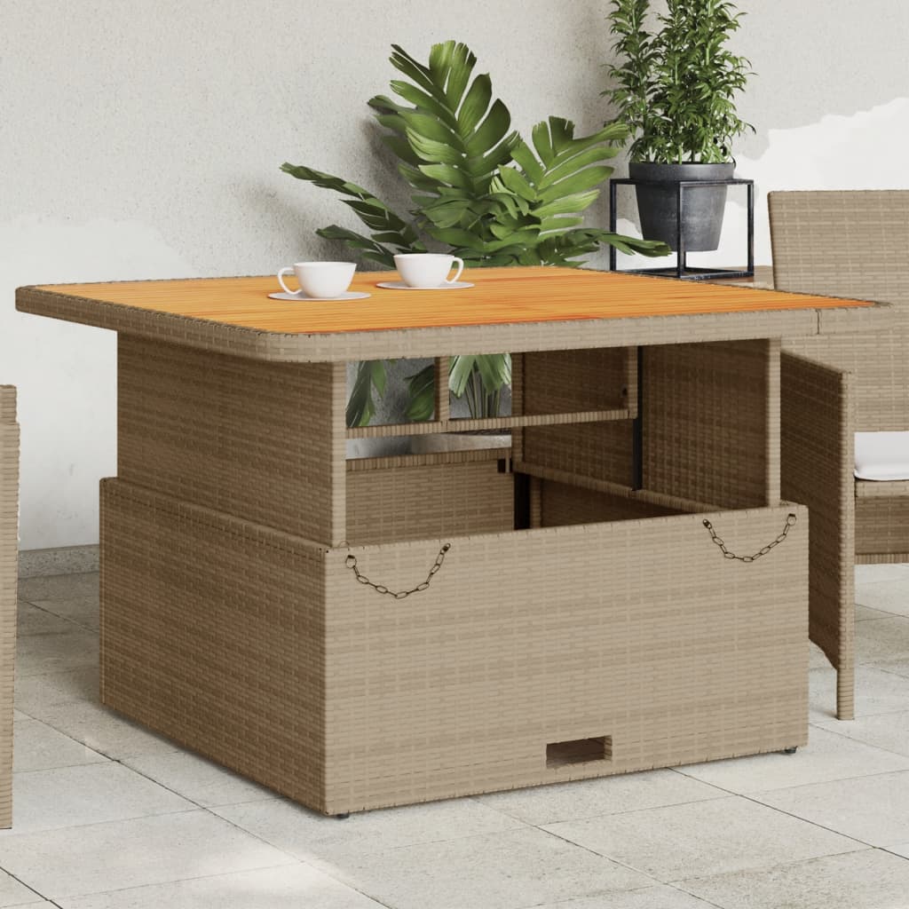 Table De Jardin Résine Tressée Bois D'acacia