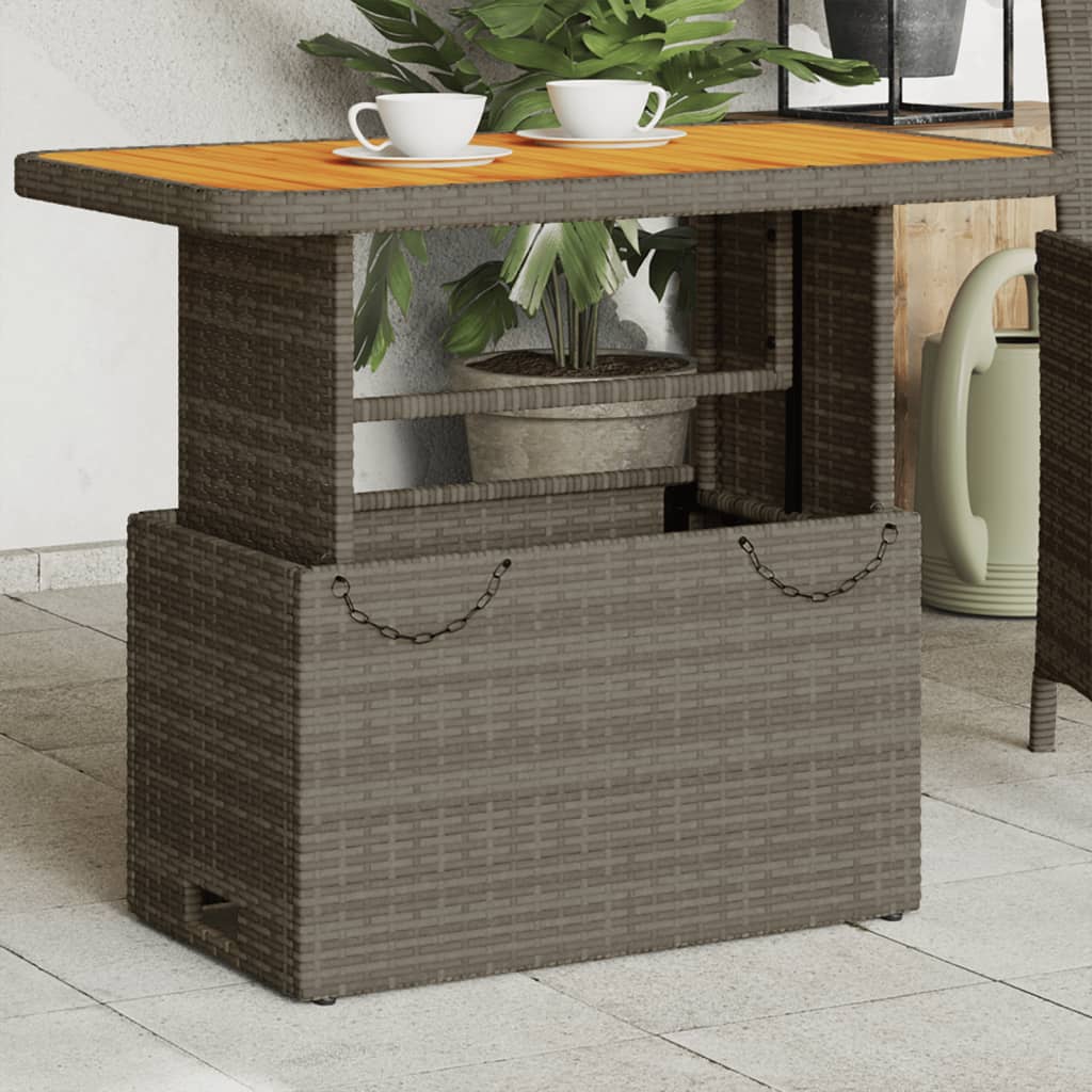 Table De Jardin Résine Tressée Bois D'acacia