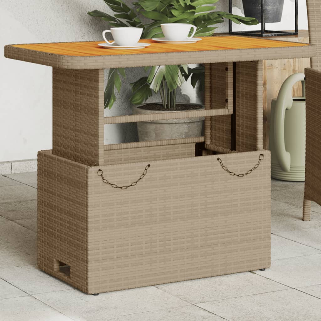 Table De Jardin Résine Tressée Bois D'acacia