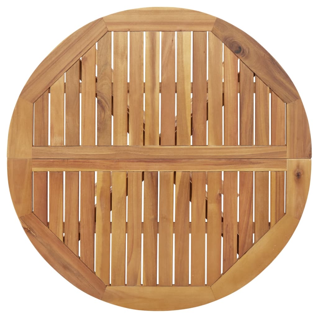 Table De Jardin Ronde Ø85X75 Cm Bois D'acacia Solide