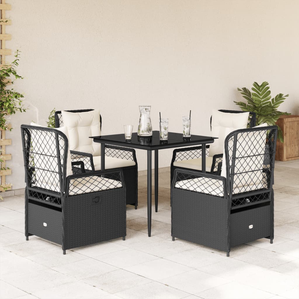 Ensemble À Manger De Jardin Et Coussins 7 Pcs Beige Poly Rotin