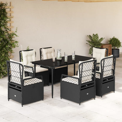 Ensemble À Manger De Jardin Et Coussins 7 Pcs Beige Poly Rotin