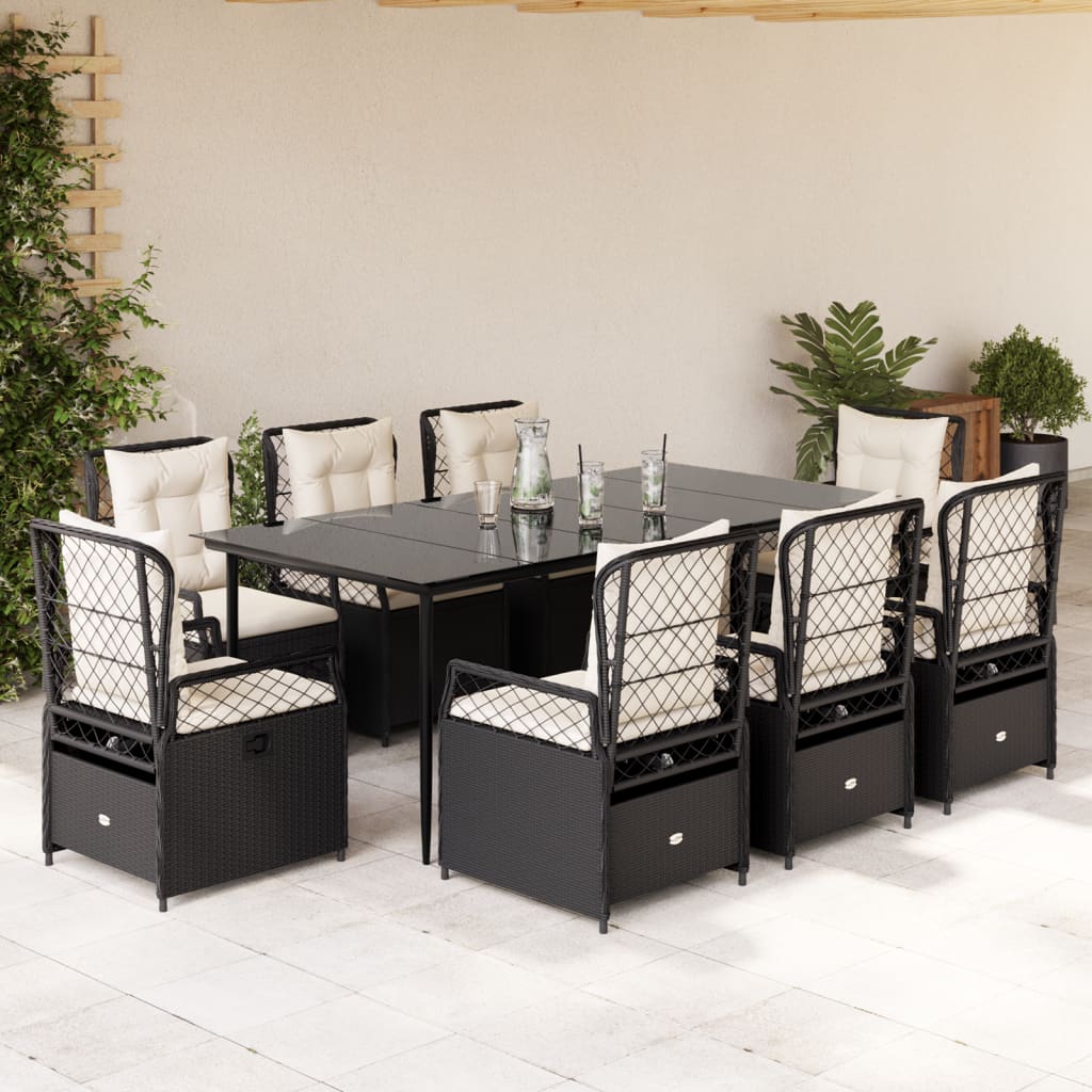 Ensemble À Manger De Jardin Et Coussins 7 Pcs Beige Poly Rotin