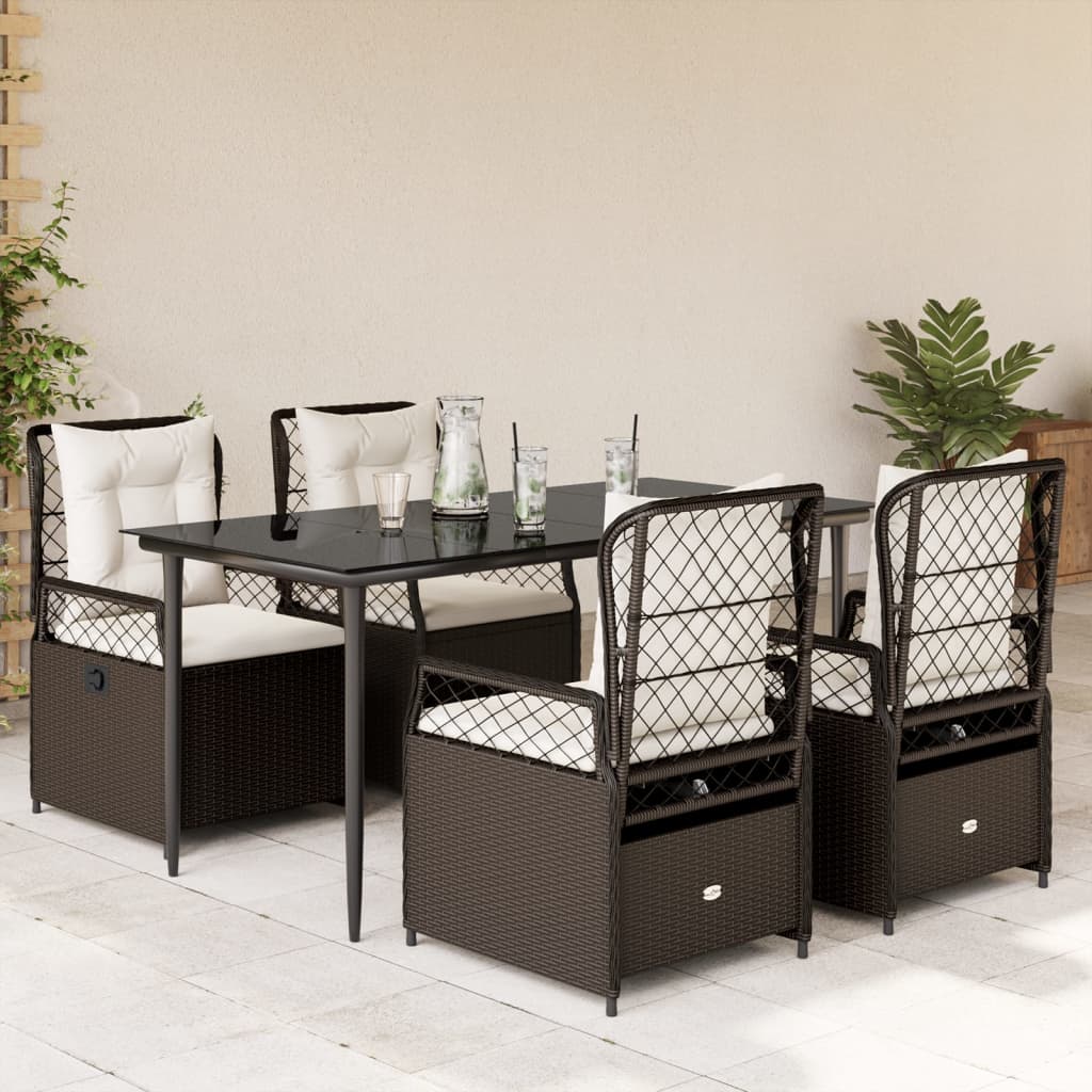 Ensemble À Manger De Jardin Et Coussins 7 Pcs Beige Poly Rotin