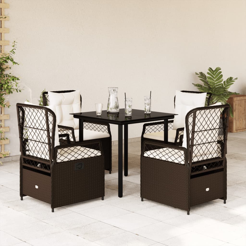 Ensemble À Manger De Jardin Et Coussins 7 Pcs Beige Poly Rotin