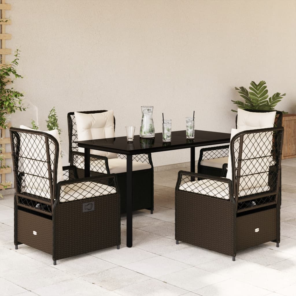 Ensemble À Manger De Jardin Et Coussins 7 Pcs Beige Poly Rotin