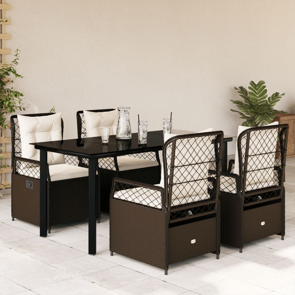 Ensemble À Manger De Jardin Et Coussins 7 Pcs Beige Poly Rotin