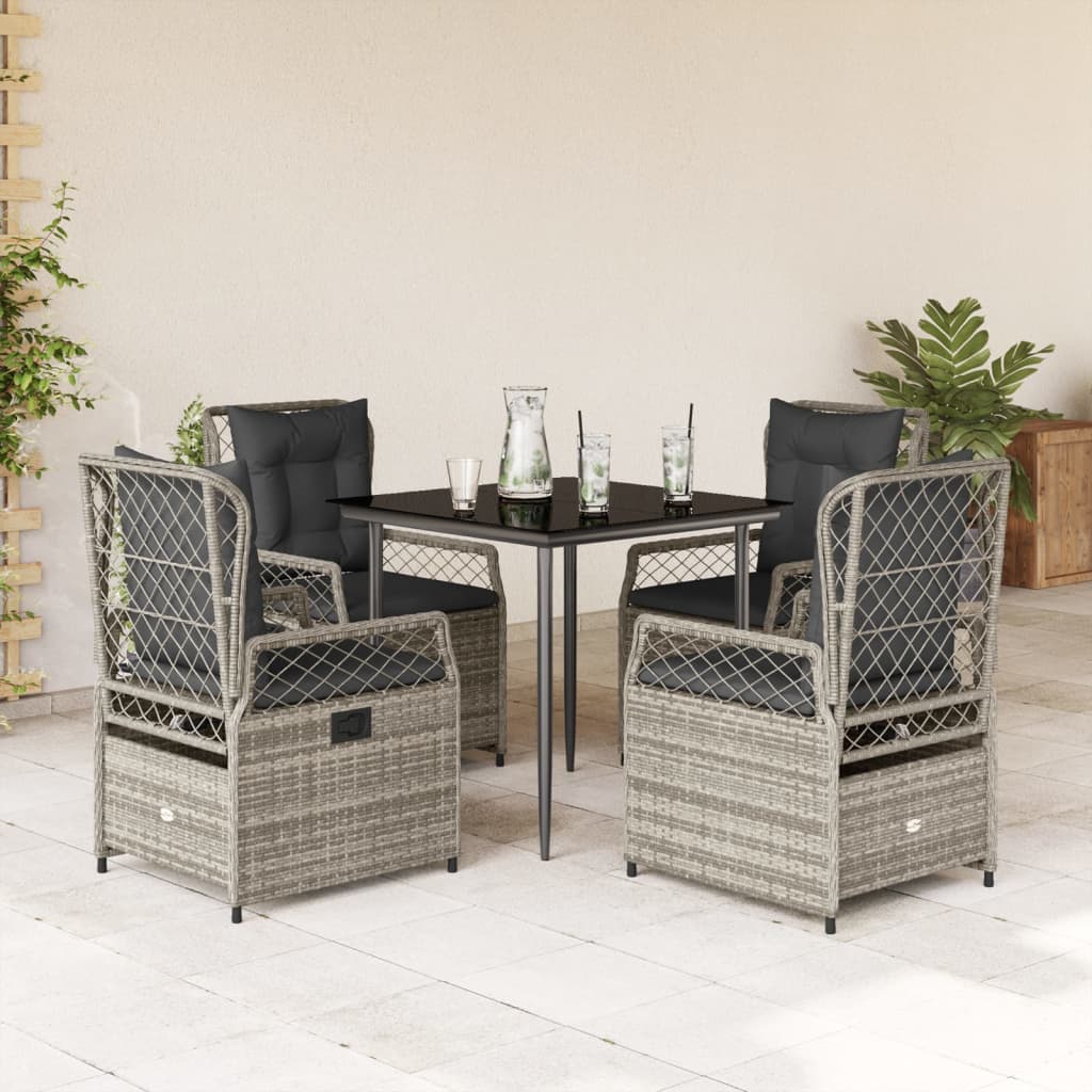 Ensemble À Manger De Jardin Et Coussins 7 Pcs Beige Poly Rotin