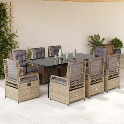 Ensemble À Manger De Jardin Et Coussins 7 Pcs Beige Poly Rotin