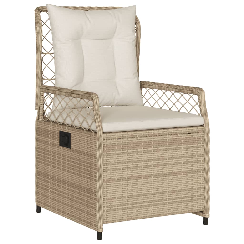 Ensemble À Manger De Jardin Et Coussins 7 Pcs Beige Poly Rotin
