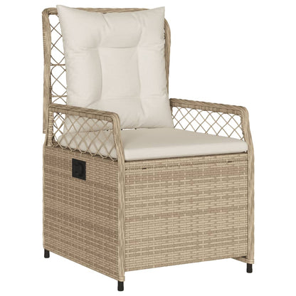 Ensemble À Manger De Jardin Et Coussins 7 Pcs Beige Poly Rotin
