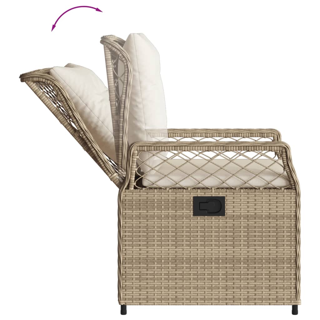 Ensemble À Manger De Jardin Et Coussins 7 Pcs Beige Poly Rotin