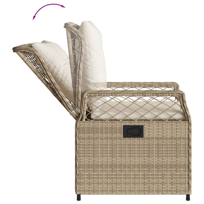 Ensemble À Manger De Jardin Et Coussins 7 Pcs Beige Poly Rotin