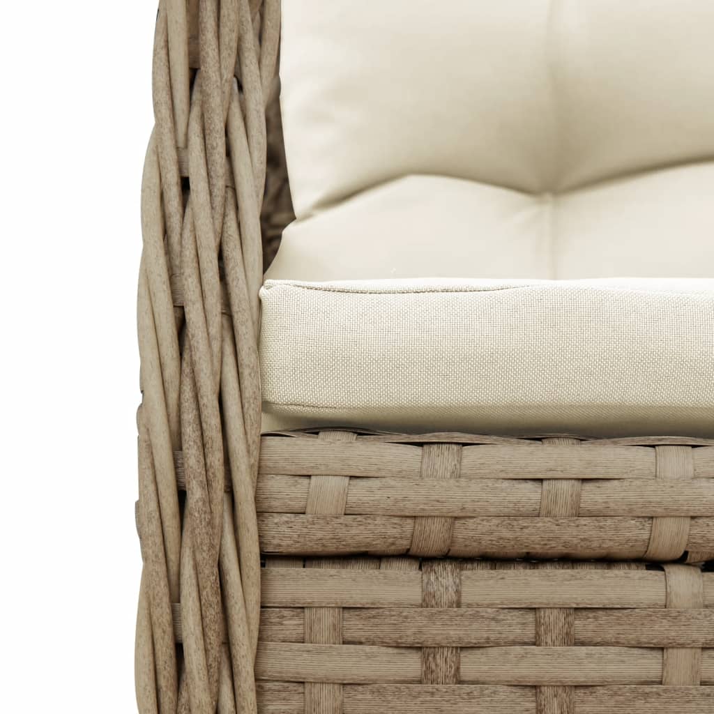 Ensemble À Manger De Jardin Et Coussins 7 Pcs Beige Poly Rotin