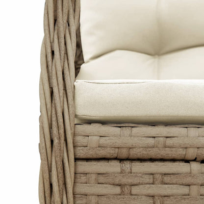 Ensemble À Manger De Jardin Et Coussins 7 Pcs Beige Poly Rotin