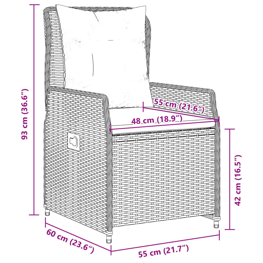 Ensemble À Manger De Jardin Et Coussins 7 Pcs Beige Poly Rotin