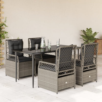 Ensemble À Manger De Jardin Et Coussins 7 Pcs Beige Poly Rotin