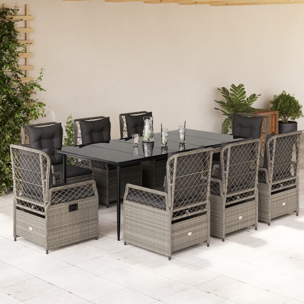 Ensemble À Manger De Jardin Et Coussins 7 Pcs Beige Poly Rotin