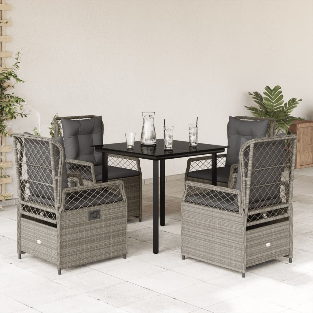 Ensemble À Manger De Jardin Et Coussins 7 Pcs Beige Poly Rotin