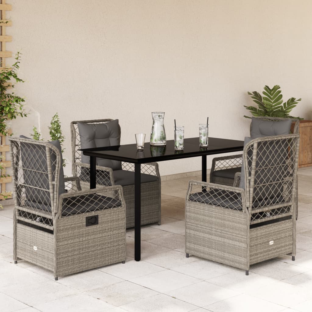 Ensemble À Manger De Jardin Et Coussins 7 Pcs Beige Poly Rotin
