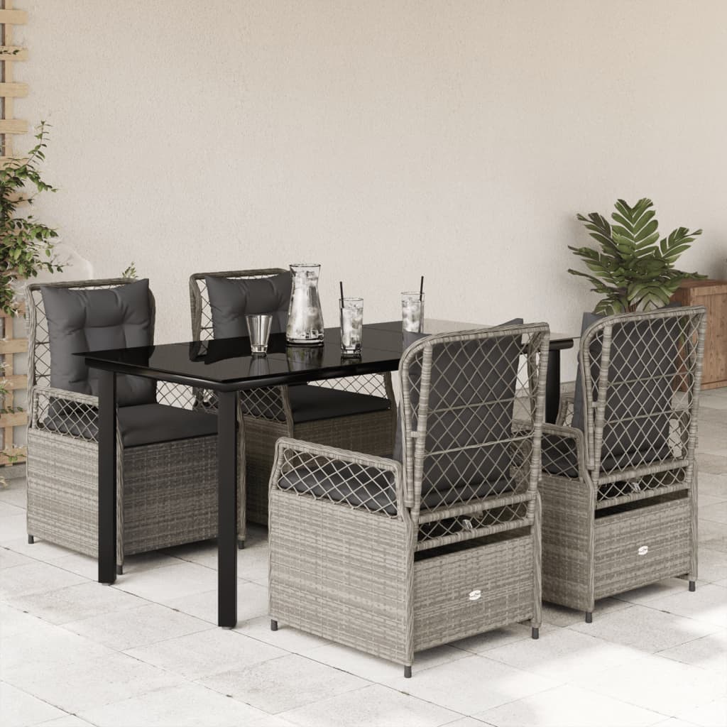 Ensemble À Manger De Jardin Et Coussins 7 Pcs Beige Poly Rotin