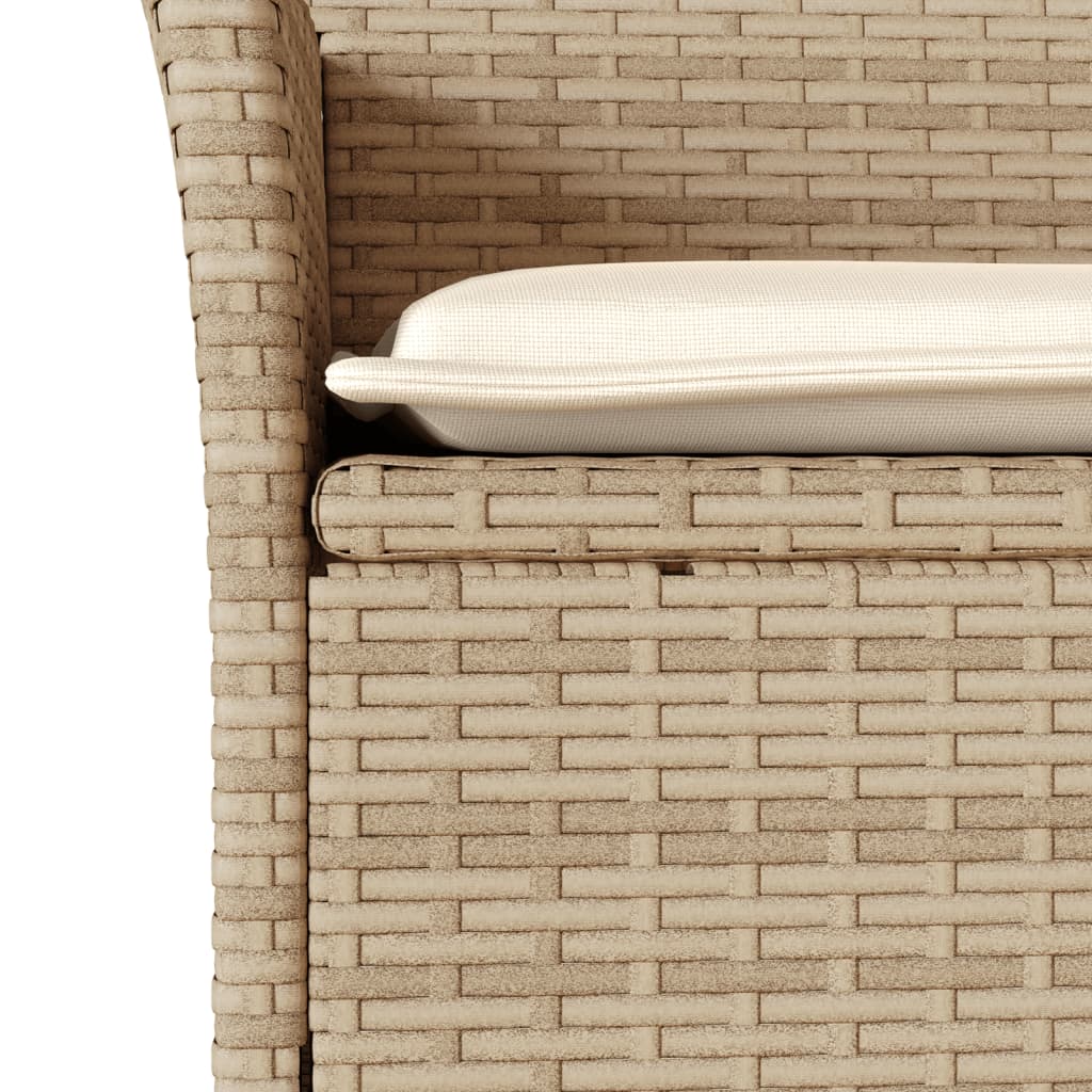 Ensemble À Manger De Jardin Et Coussins 3Pcs Rotin Acacia