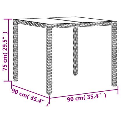 Ensemble À Manger De Jardin Et Coussins 3Pcs Rotin Acacia