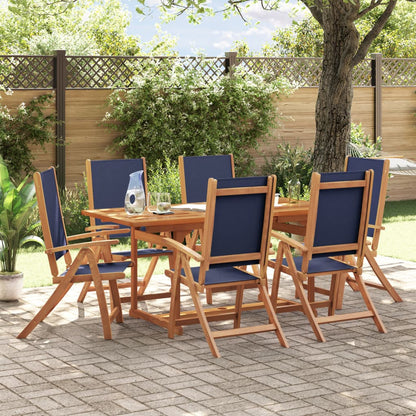 Ensemble À Manger De Jardin 9Pcs Bois D'acacia Solide Textilène