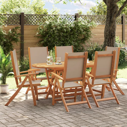 Ensemble À Manger De Jardin 9Pcs Bois D'acacia Solide Textilène