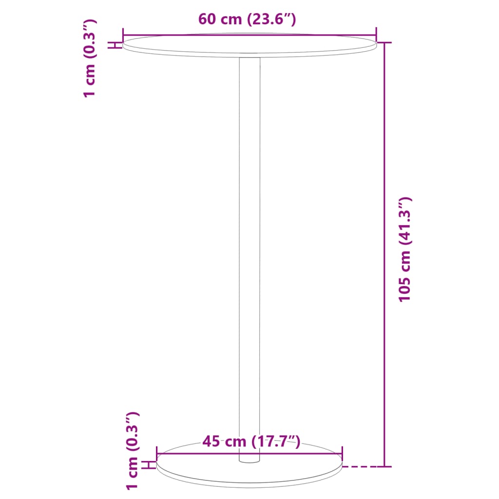 Table De Jardin Ronde Noir Ø60X105 Cm Acier