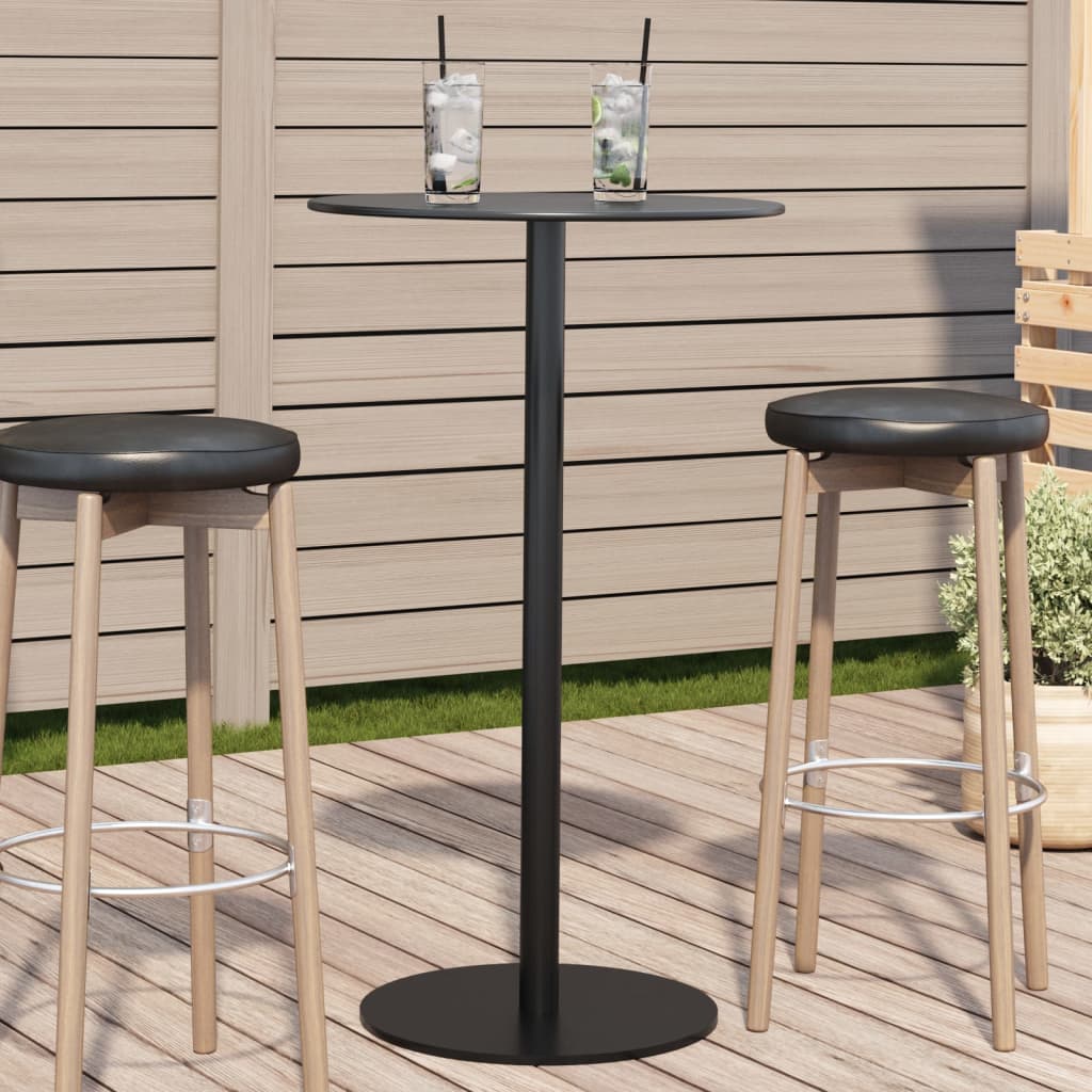 Table De Jardin Ronde Noir Ø60X105 Cm Acier