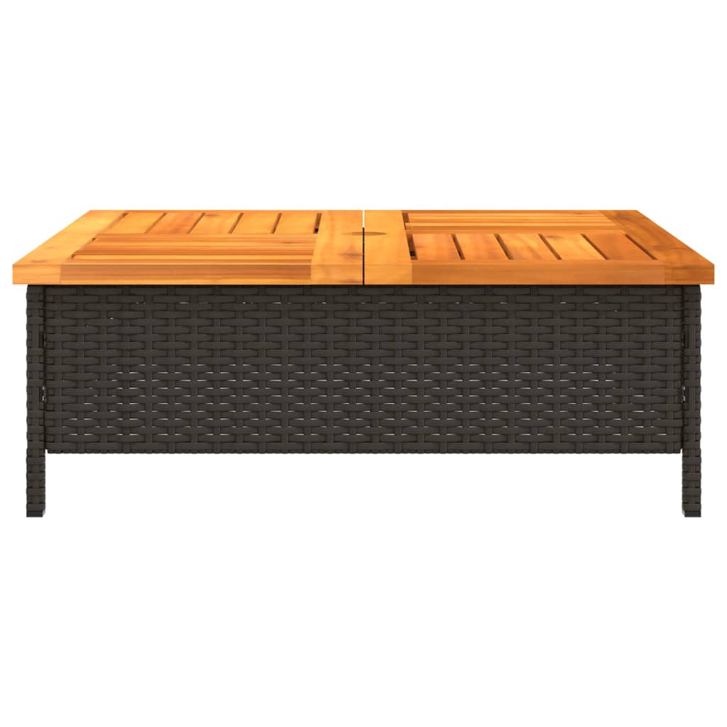 Table De Jardin 70X70X25 Cm Résine Tressée Et Bois Acacia