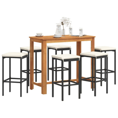 Ensemble De Bar De Jardin 5 Pcs Bois Massif Acacia Rotin
