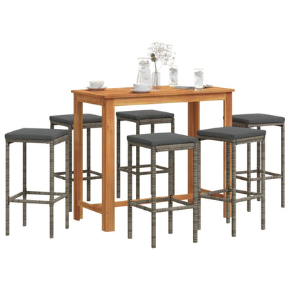 Ensemble De Bar De Jardin 5 Pcs Bois Massif Acacia Rotin